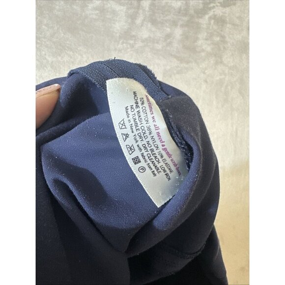 M.M. LaFleur Foster Pants Size 12 Navy Blue Stretch Work Trousers Slim Ankle - Picture 6 of 14